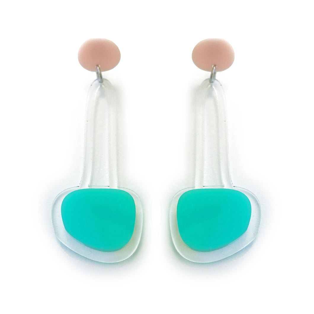 Hanging Drop Earrings Mint - Mikmat Designs