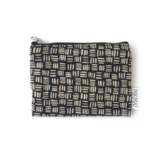 Load image into Gallery viewer, Small pouch with zipper in Black Dashed Linen - Mikmat Designs
