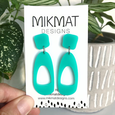 Pebble Hoop Earrings Mint - Mikmat Designs Earrings Laser Cut Designs