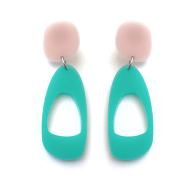 Pebble Hoop Earrings Mint - Mikmat Designs