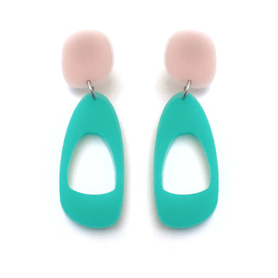 Pebble Hoop Earrings Mint - Mikmat Designs