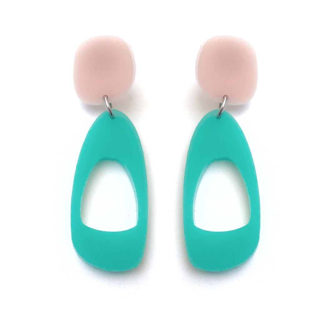 Pebble Hoop Earrings Mint - Mikmat Designs