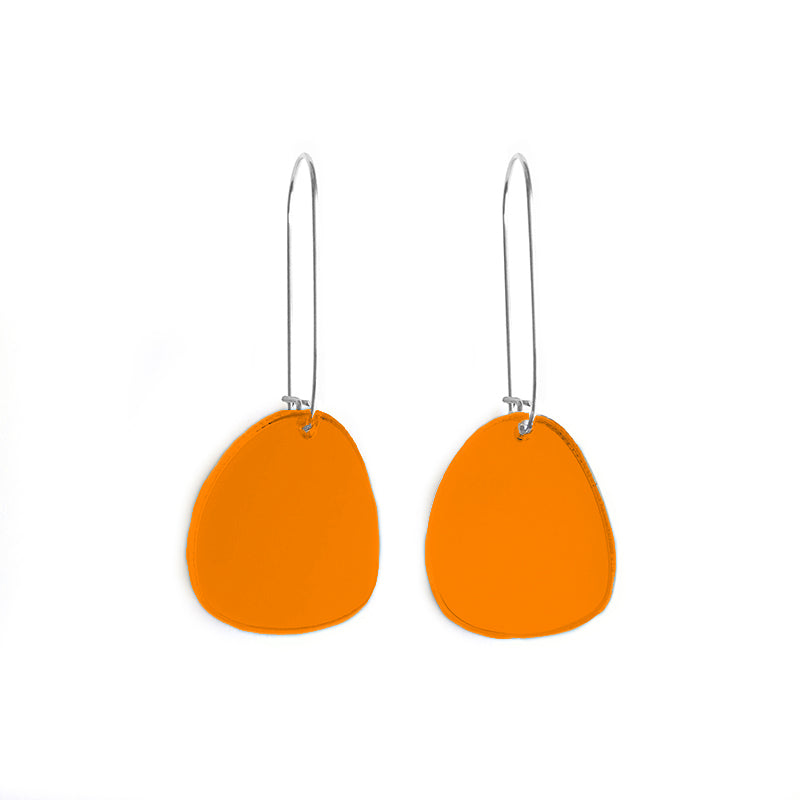 Pendulum Hook Earrings Orange Mirror