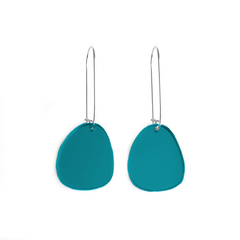 Pendulum Hook Earrings Peacock Mirror