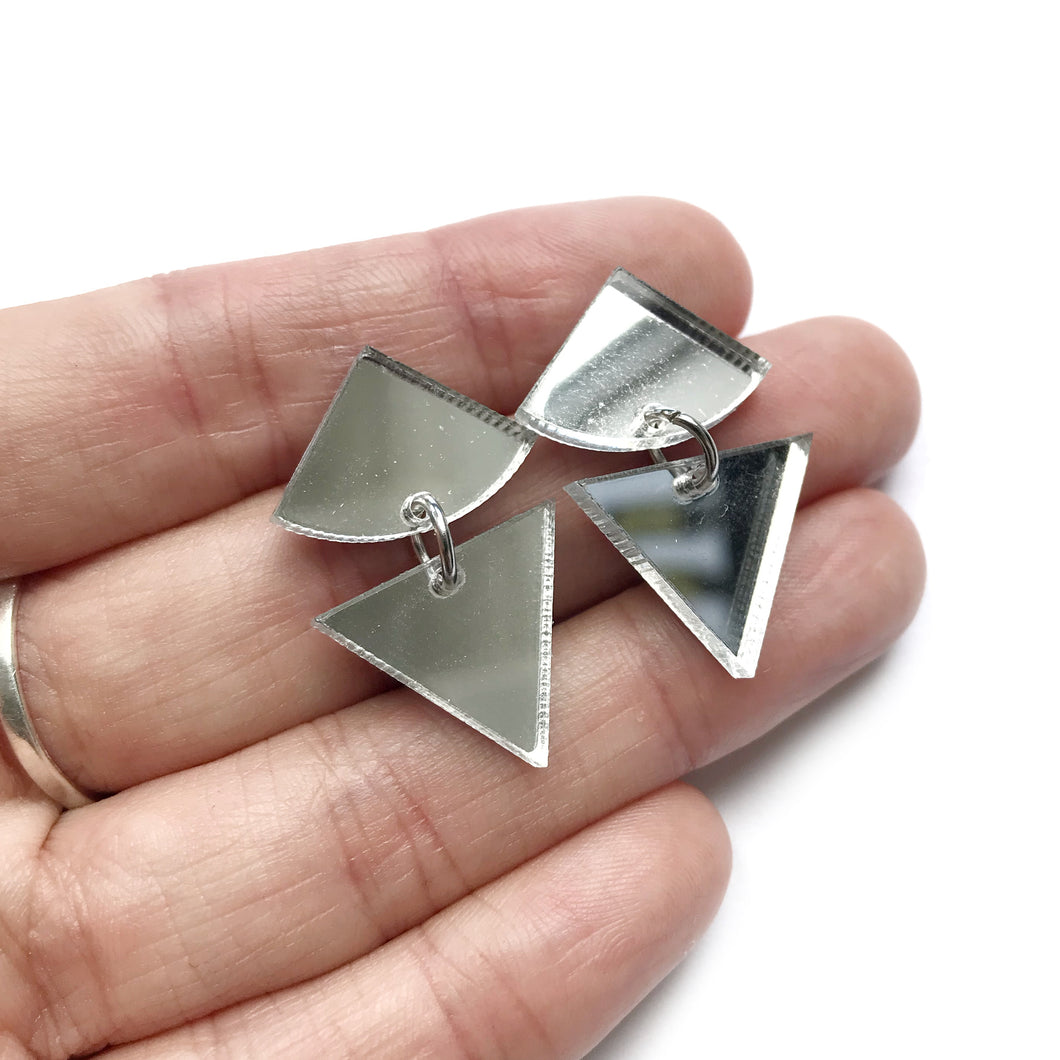 Mini Gelato Silver Mirror Arcylic Earrings