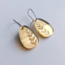 Load image into Gallery viewer, Fern Earrings Gold Mirror

