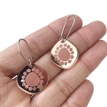 Load image into Gallery viewer, Mini Sunshine Earrings Rose Gold Mirror - Mikmat Designs Earrings Laser Cut Designs
