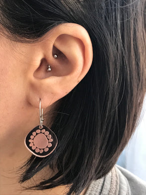 Mini Sunshine Earrings Rose Gold Mirror - Mikmat Designs Earrings Laser Cut Designs