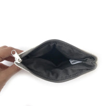 Load image into Gallery viewer, Small pouch with zipper in Black Dashed Linen - Mikmat Designs
