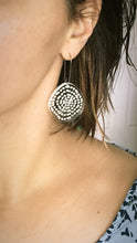 Load image into Gallery viewer, Spiral Dots Earrings in Clear - Mikmat Designs
