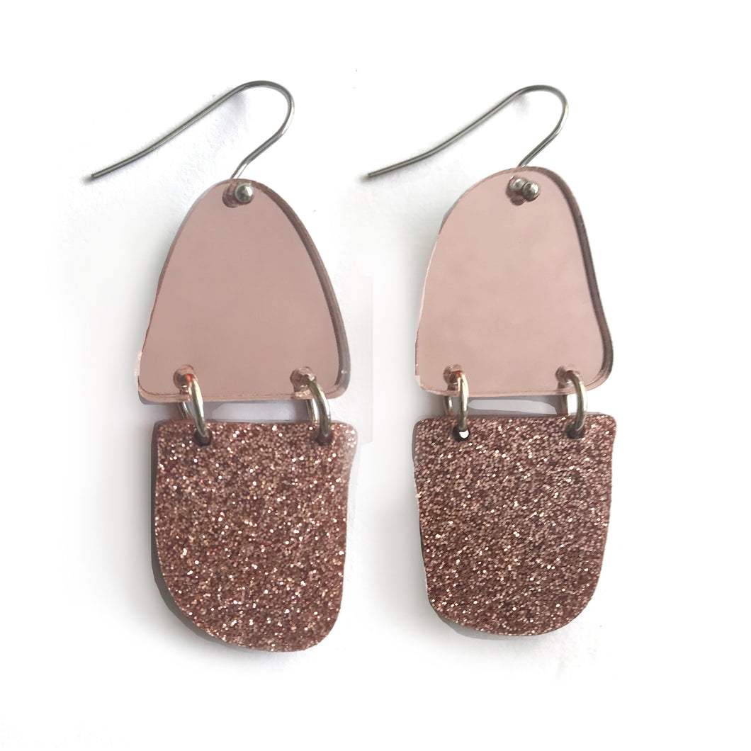 Reflection Earrings Rose Gold - Mikmat Designs