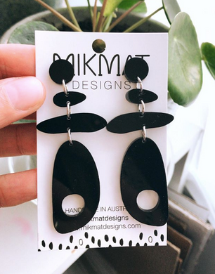 Balanced Black Earrings - Mikmat Designs