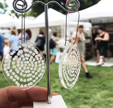 Spiral Dots Earrings in Clear - Mikmat Designs