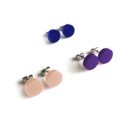 Dot Stud Earrings CHOOSE YOUR COLOUR - Mikmat Designs