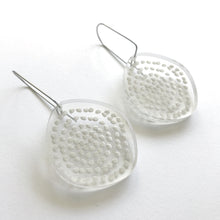 Load image into Gallery viewer, Spiral Dots Earrings in Clear - Mikmat Designs
