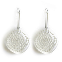 Load image into Gallery viewer, Spiral Dots Earrings in Clear - Mikmat Designs
