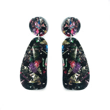 Load image into Gallery viewer, Organic-shaped Multicolour Glitter Earrings - Mikmat Designs
