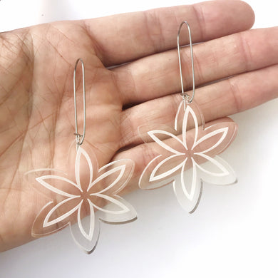 Snowflake Earrings in Clear - Mikmat Designs
