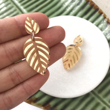 Load image into Gallery viewer, Spring Leaves Gold Mirror Earrings - Mikmat Designs
