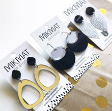 Load image into Gallery viewer, Organic Egg Drop Earrings Gold - Mikmat Designs
