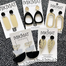 Load image into Gallery viewer, Moon Phases Drop Earrings Black - Mikmat Designs

