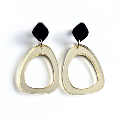 Organic Egg Drop Earrings Gold - Mikmat Designs