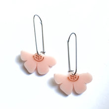 Load image into Gallery viewer, Floral Drop Earrings in Blush Pink Acrylic
