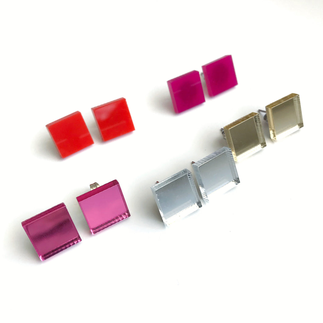 Square Stud Earrings CHOOSE YOUR COLOUR