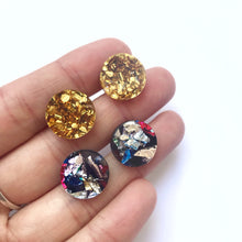 Load image into Gallery viewer, Dot Large Size Glitter Stud Earrings CHOOSE COLOUR - Mikmat Designs
