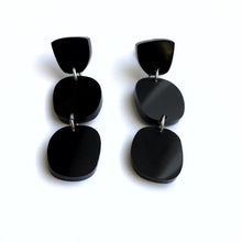 Load image into Gallery viewer, Trio Earrings in Black
