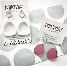 Load image into Gallery viewer, Pendulum Hook Earrings Mirror Pink - Mikmat Designs

