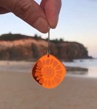 Load image into Gallery viewer, Frozen Sunshine Burnt Orange Mirror Earrings
