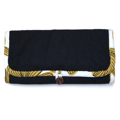 Jewellery Roll Yellow Linen Flower - Mikmat Designs