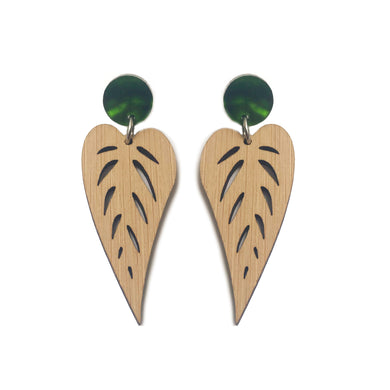 Leaves Drop Earrings Bamboo - Mikmat Designs