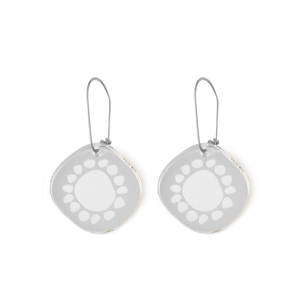 Mini Sunshine Earrings Silver Mirror - Mikmat Designs