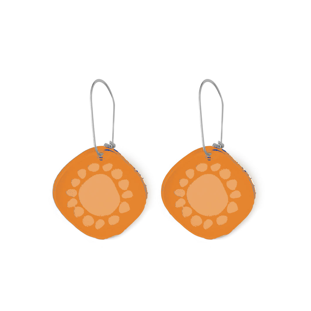 Mini Sunshine Earrings Orange Mirror