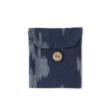 Pocket in Linen Navy Ikat - Mikmat Designs