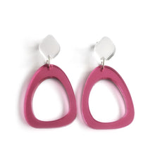Load image into Gallery viewer, Organic Egg Drop Earrings Mirror Pink - Mikmat Designs
