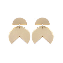 Load image into Gallery viewer, Pacman Drop Earrings Gold Mirror - Mikmat Designs
