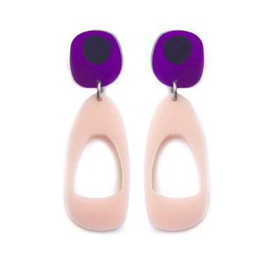 Pebble Hoop Earrings Blush - Mikmat Designs