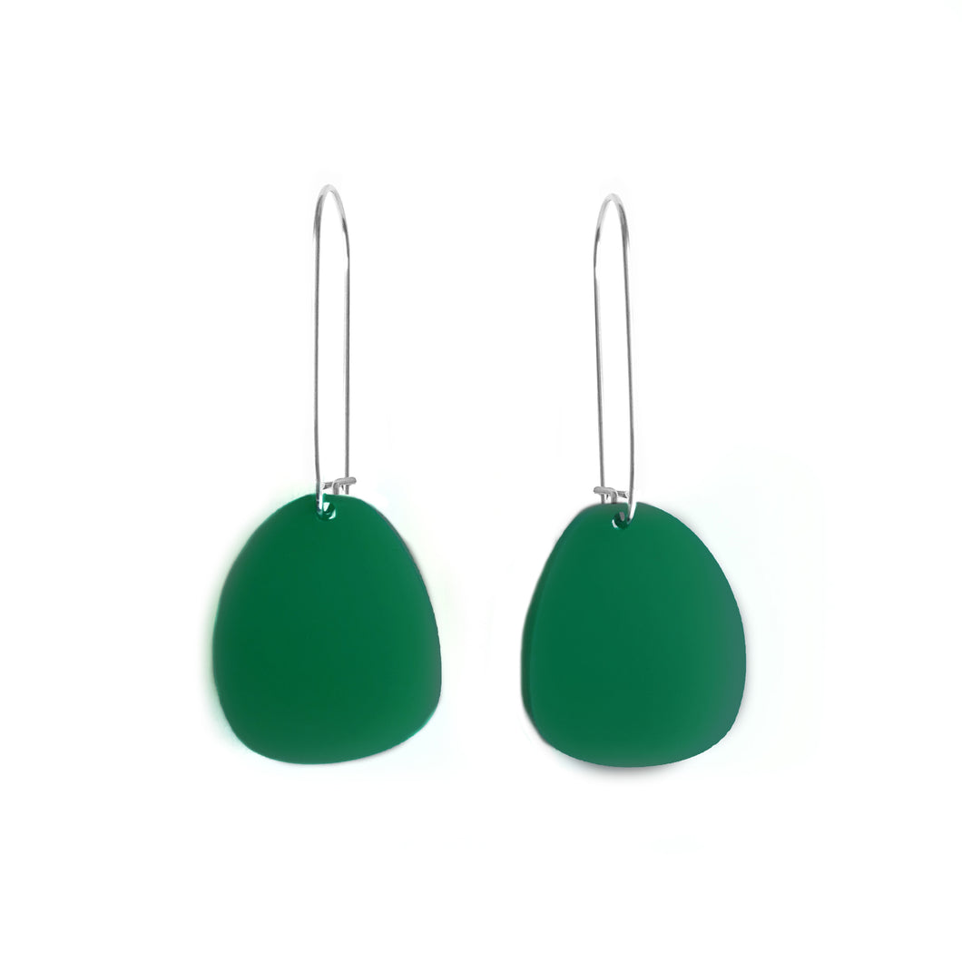 Pendulum Hook Earrings Dark Green - Mikmat Designs