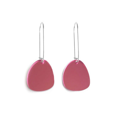 Pendulum Hook Earrings Mirror Pink - Mikmat Designs