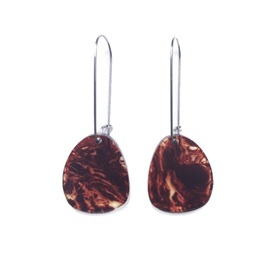 Pendulum Earrings Tortoise Shell - Mikmat Designs