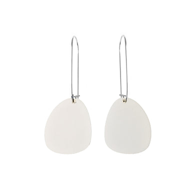 Pendulum Hook Earrings White - Mikmat Designs