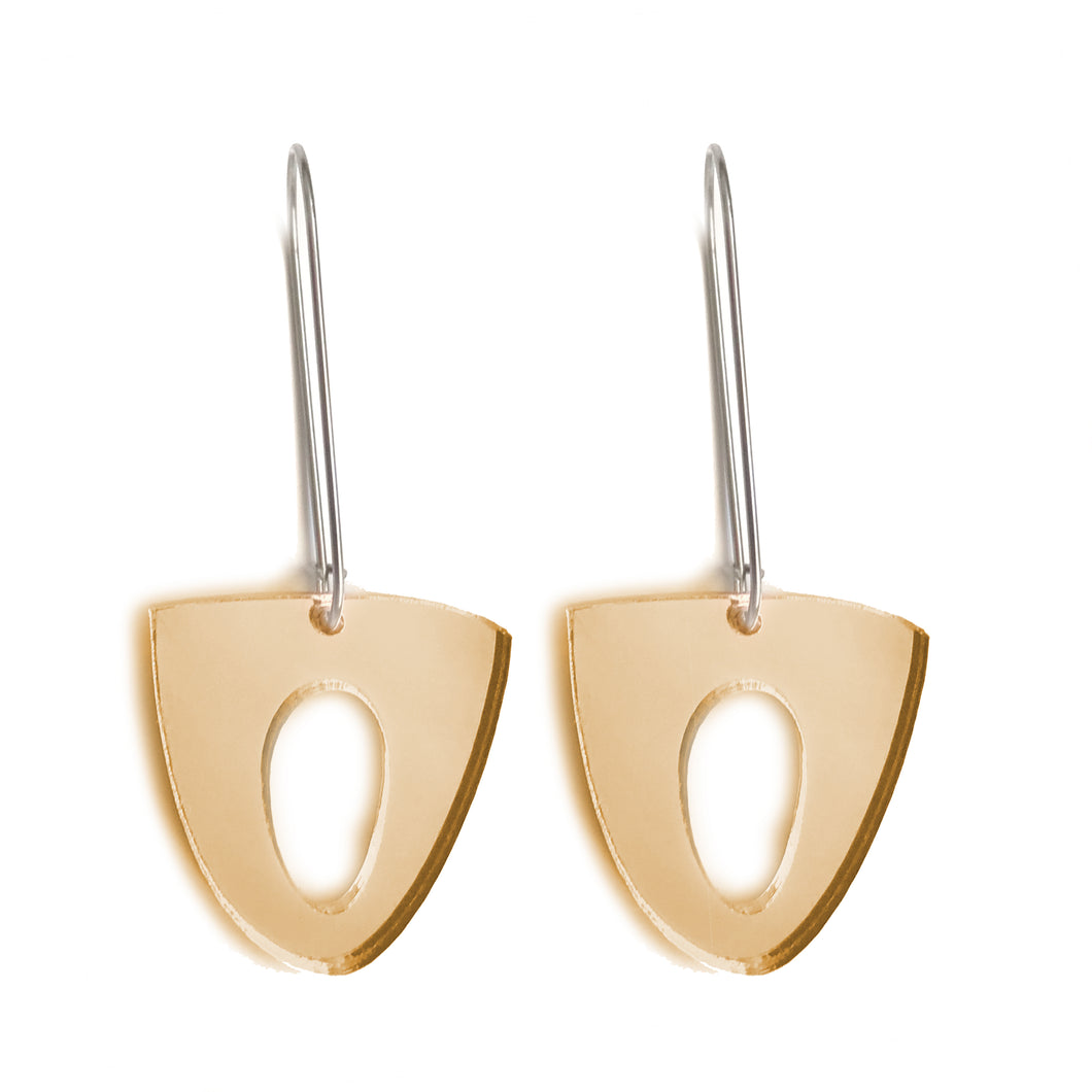 Petal Hook Earrings Gold Mirror