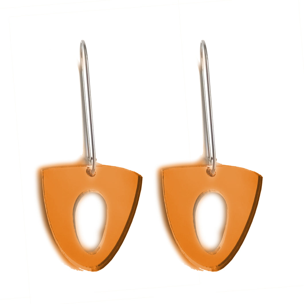 Petal Hook Earrings Orange Mirror