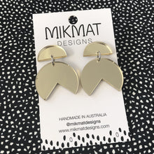 Load image into Gallery viewer, Pacman Drop Earrings Gold Mirror - Mikmat Designs
