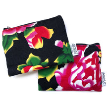 Load image into Gallery viewer, Small Pouch in Black Peacock fabric - Mikmat Designs
