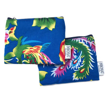 Load image into Gallery viewer, Small Pouch in Blue Peacock Fabric - Mikmat Designs
