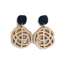 Load image into Gallery viewer, Swirl Earrings Bamboo - Mikmat Designs
